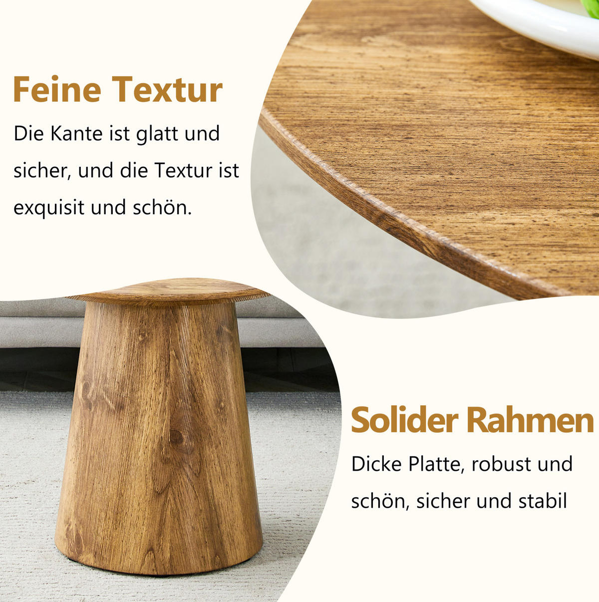 BEISTELLTISCH aus MDF 50x50x48 cm Holzoptik, 48 cm hoch - Naturfarben, Holzwerkstoff (50/50/48cm) - IVMEU