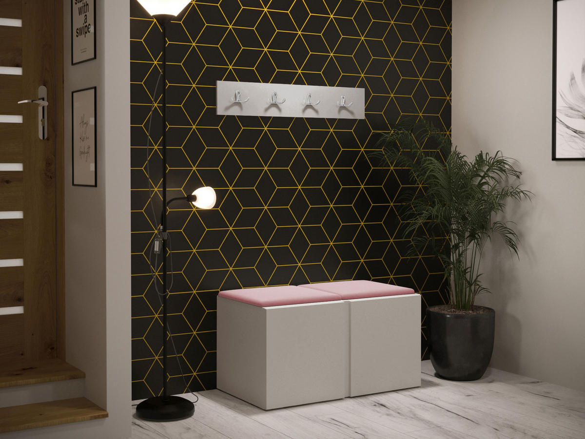 GARDEROBEN-SET Orion VI - Kaschmir/Rosa, Holzwerkstoff/Kunststoff (84/42/46cm) - MIRJAN24