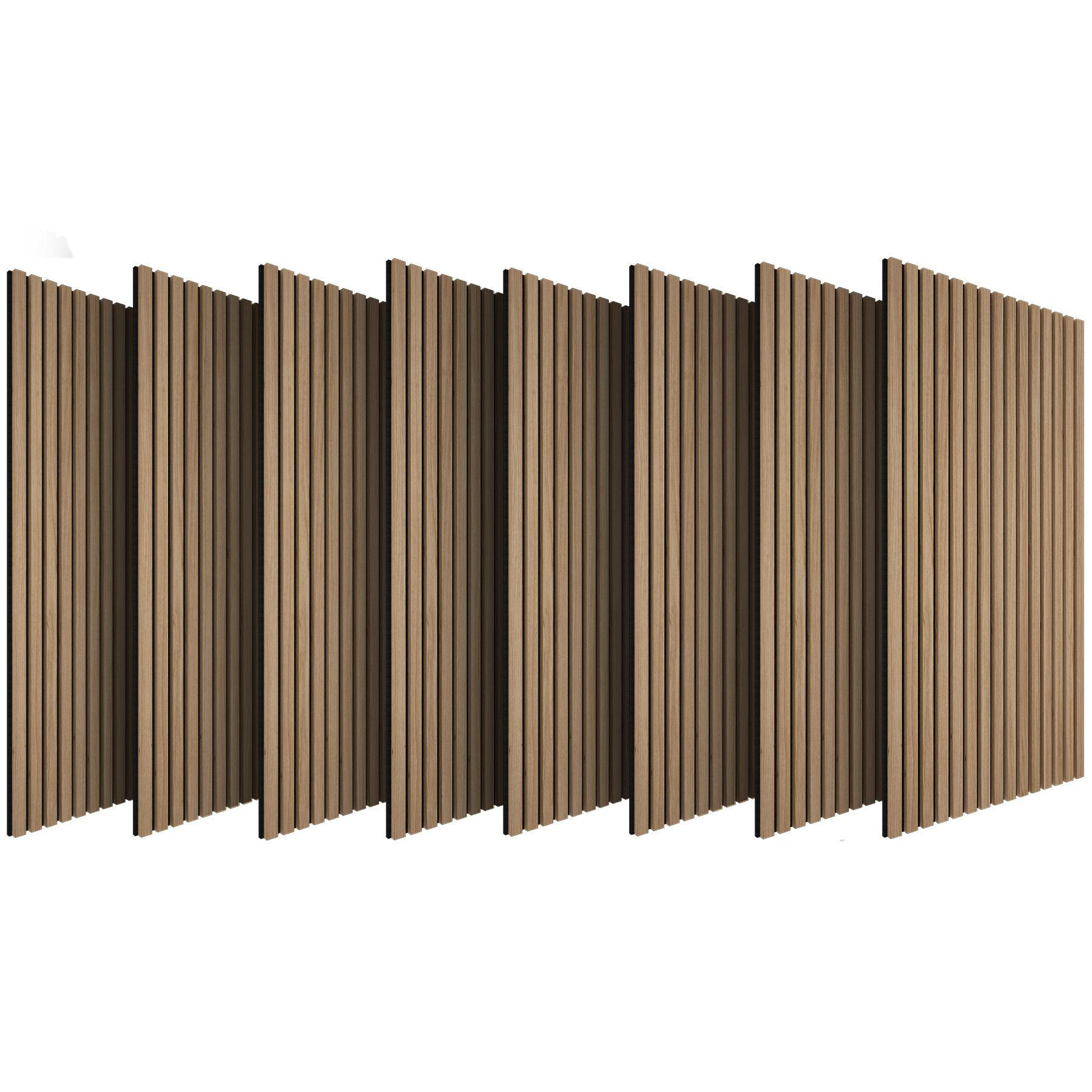 AKUSTIKPANEELE 8er Set Sonic Wall Iv, je 110 x 50 x 1,1 cm, Größe flexibel anpassbar, Eiche - Eichefarben, Holz (50/1.1/110cm) - tectake