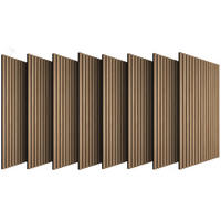 AKUSTIKPANEELE 8er Set Sonic Wall Iv, je 110 x 50 x 1,1 cm, Größe flexibel anpassbar, Eiche - Eichefarben, Holz (50/1.1/110cm) - tectake