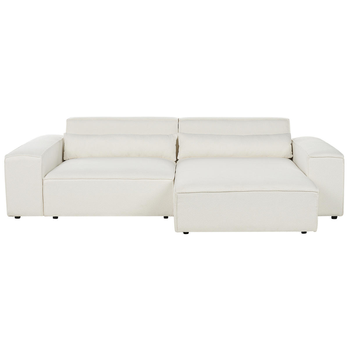ECKSOFA Modul 3-Sitzer linksseitig Cremeweiß Bouclé Hellnar - Creme, Textil (262/176cm) - Beliani