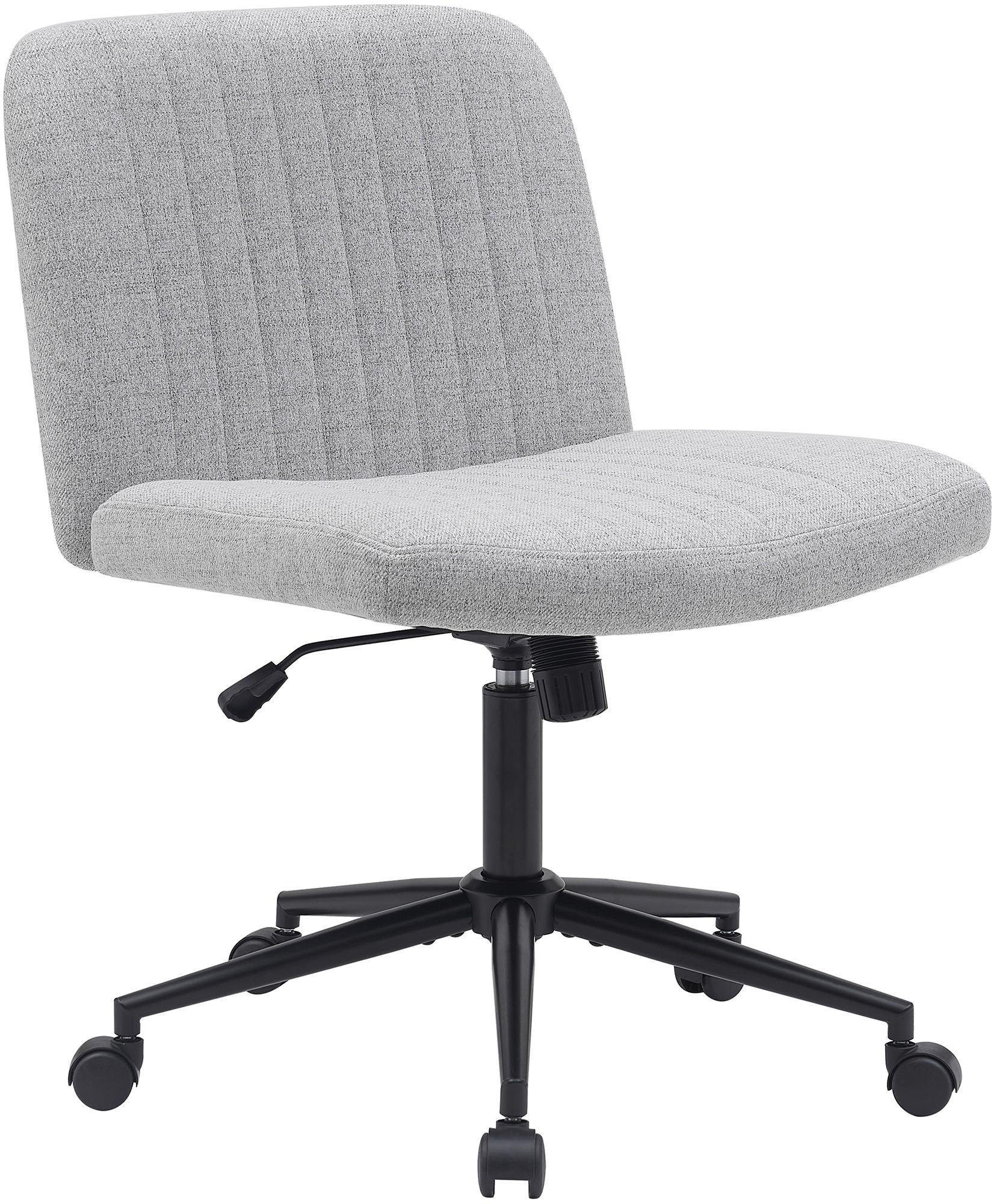 DREHSTUHL Stoff hellgrau - Hellgrau/Schwarz, Textil/Metall (62/86/65cm) - CLP
