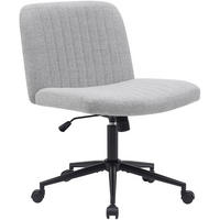 DREHSTUHL Stoff hellgrau - Hellgrau/Schwarz, Textil/Metall (62/86/65cm) - CLP