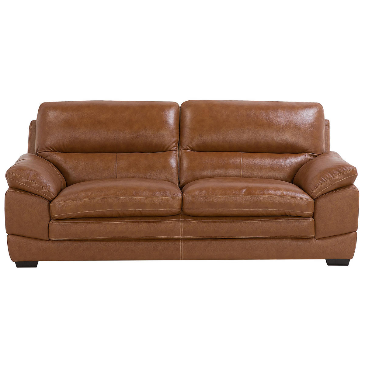 SOFA-SET 4-sitzer Leder Braun Horten - Braun, Leder/Kunststoff (200/89/85cm) - Beliani