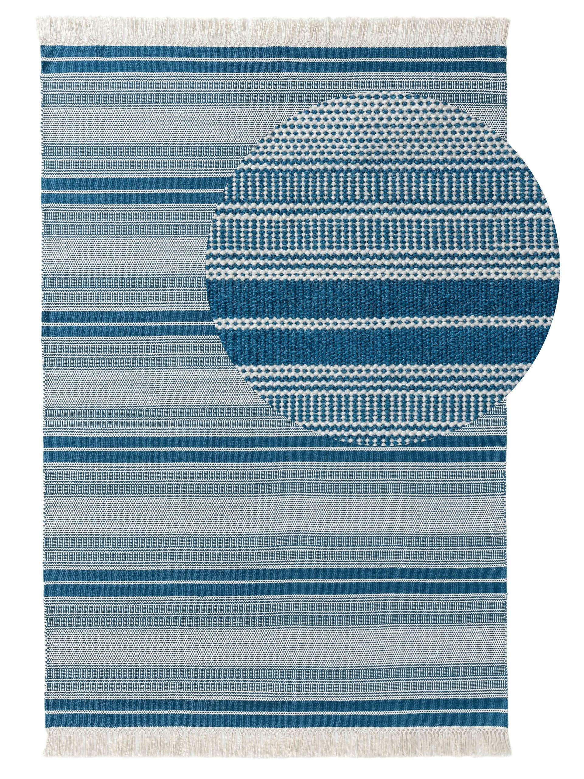 OUTDOOR-TEPPICH Siena handgewebt 200/300 cm - Petrol, Kunststoff (200/300cm) - benuta Nest