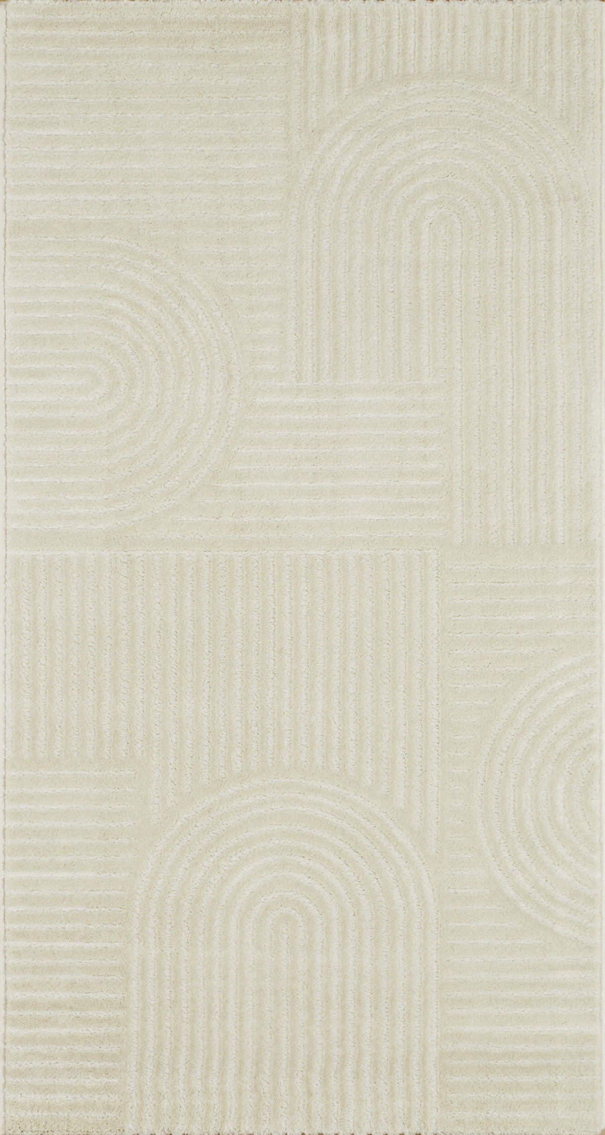 TEPPICH mit Bogenmuster in Creme Bianca 80x150 cm - Creme, Textil (80/150cm) - Nazar Rugs