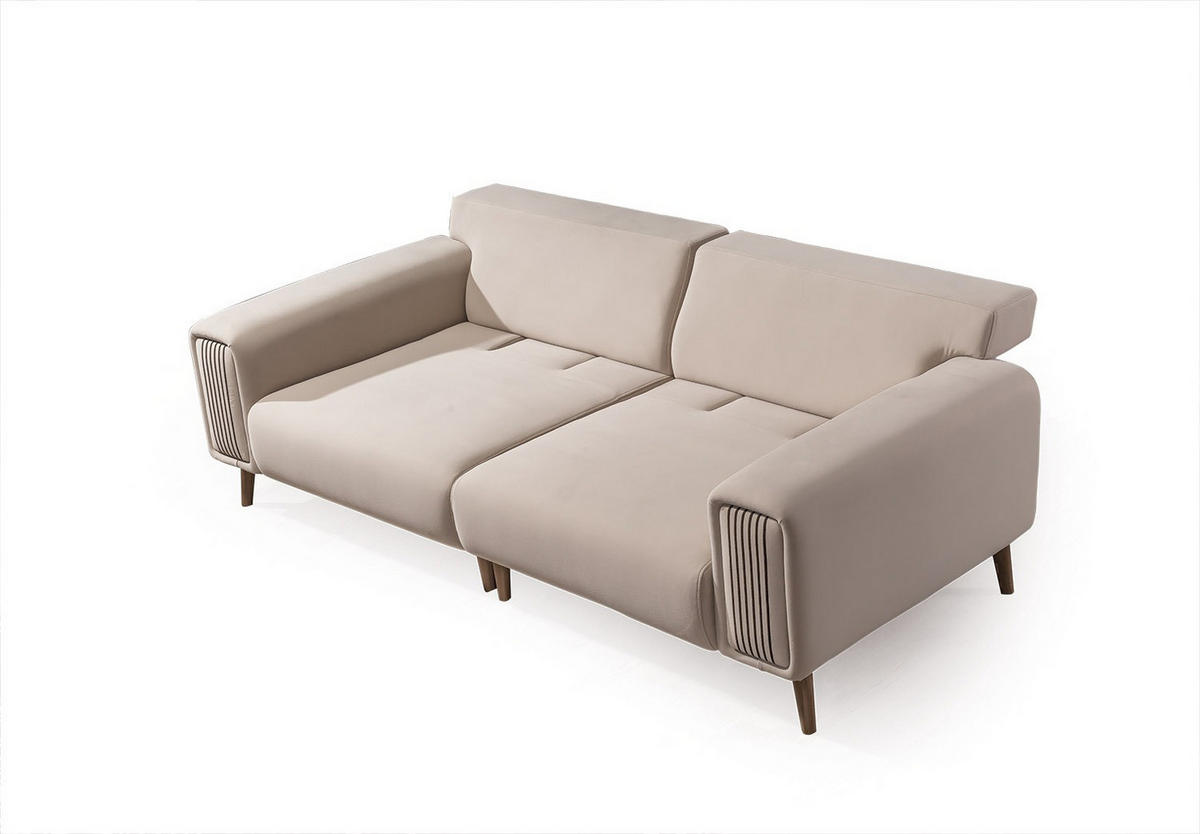 2-SITZER Sofa SANTERO, Beige - Beige, Holz/Textil (200/100/90cm)