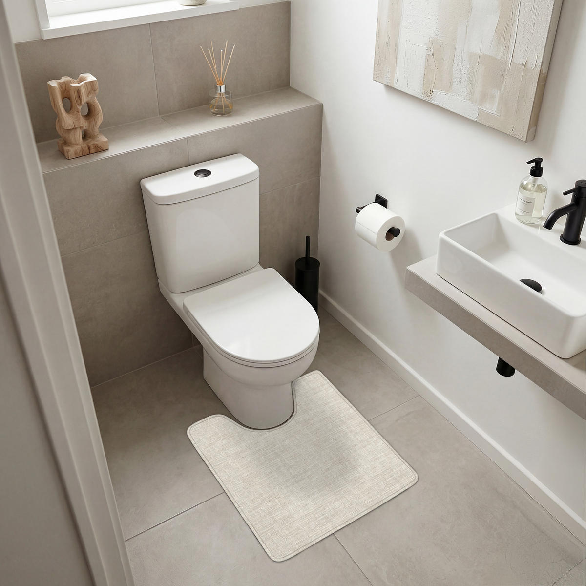 WC PŘEDLOŽKA Povlečení - Textura - Béžová 55x60 cm - béžová, textil/plast (55/1cm) - OnlyWow