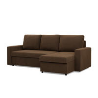 ECKSOFA MIT SCHLAFFUNKTION NEO, Dunkelbraun - Braun, Textil (231/140cm) - Mebligo