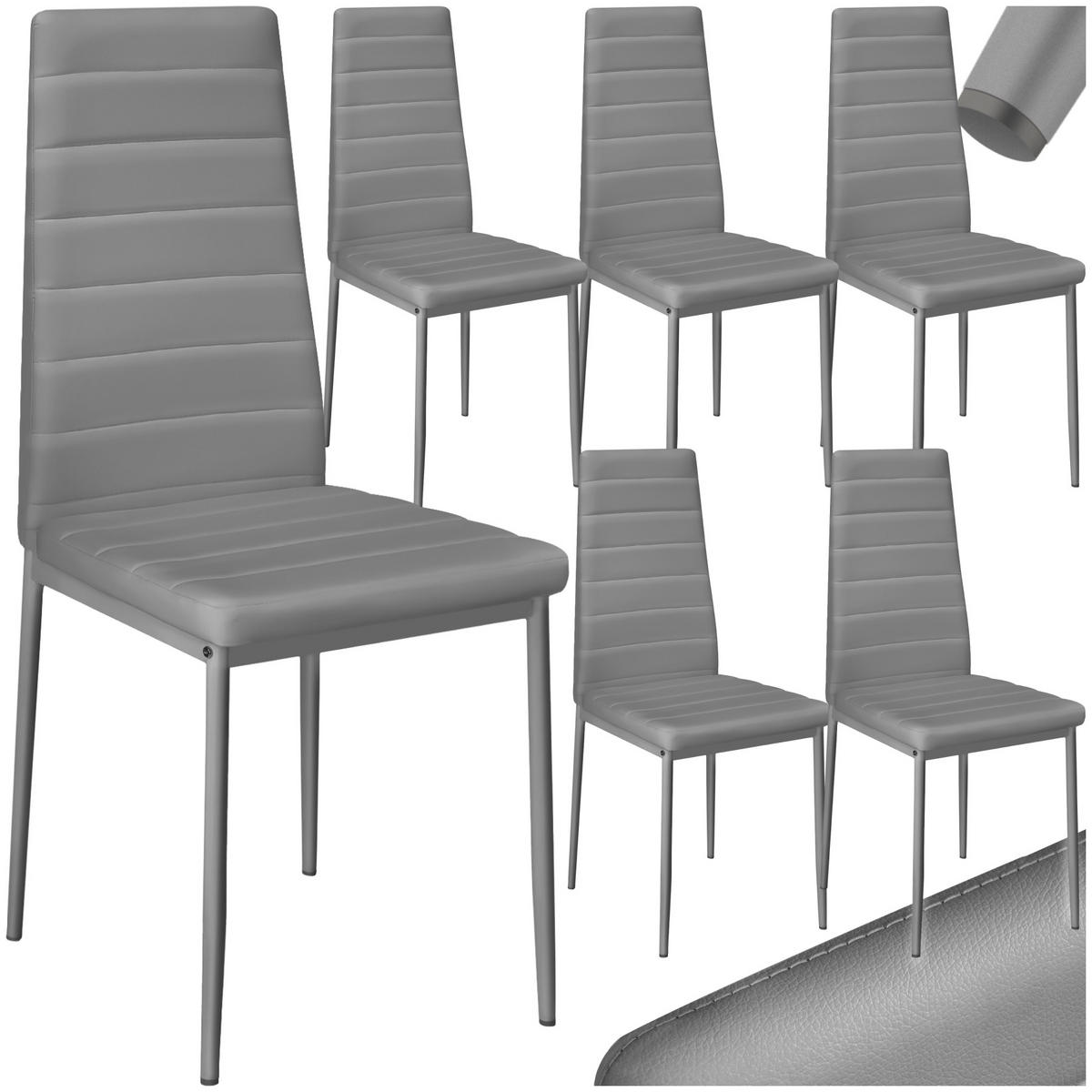 ESSZIMMERSTUHL 6er Set Thomas 41 x 45 x 98 5 cm grau - Grau, Textil (48/98.5/45cm) - tectake