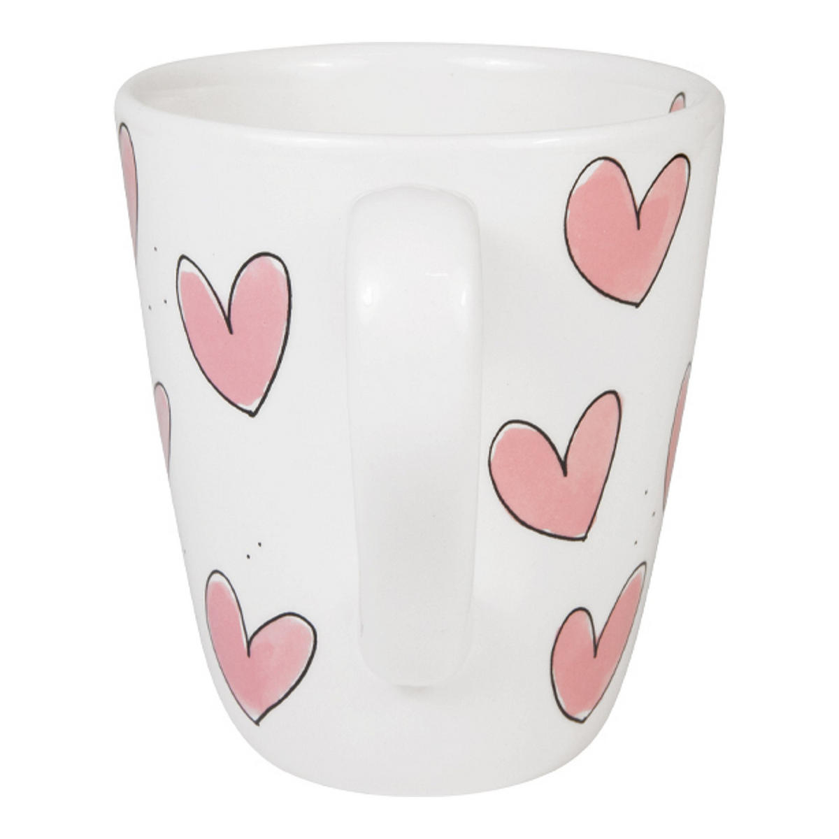 BECHER Rosa Herzen in Rosa - 350 ml - Pink, Keramik (0.35L) - Blond Amsterdam