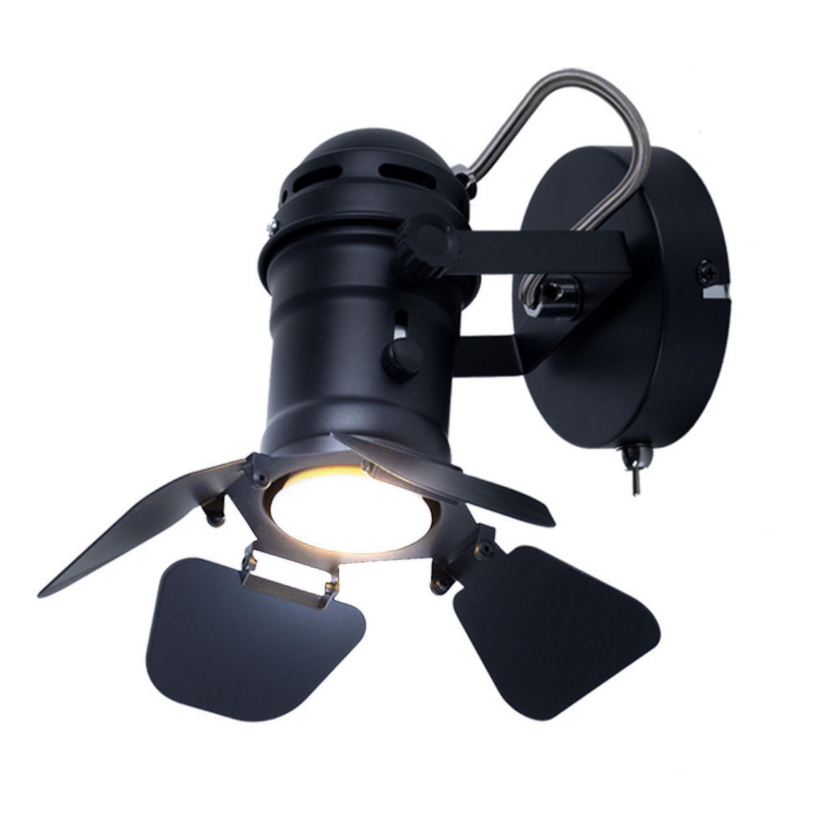 LED WANDLEUCHTE Egon Metall Schwarz - Schwarz, Metall (16/21.5/24.5cm) - Globo Lighting