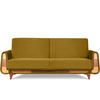 3-SITZER-SCHLAFSOFA GUSTAVO mit Armlehnen, Gelb - Gelb/Braun, Holz/Holzwerkstoff (230/98/98cm) - KONSIMO®