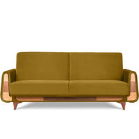 3-SITZER-SCHLAFSOFA GUSTAVO mit Armlehnen, Gelb - Gelb/Braun, Holz/Holzwerkstoff (230/98/98cm) - KONSIMO®