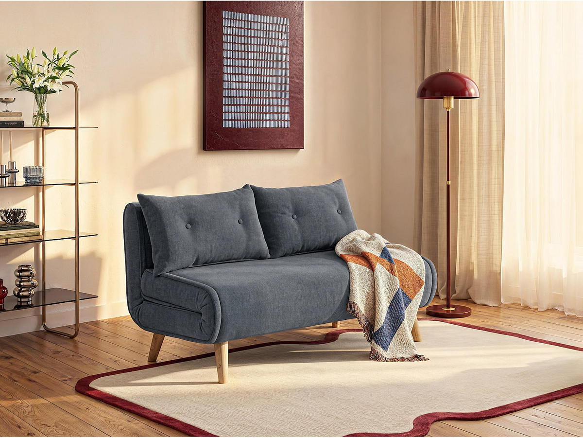 SCHLAFSOFA - 2 Personen - stoff - grau Valerio - Grau, Holz/Textil (120/74/74cm) - Vente-Unique
