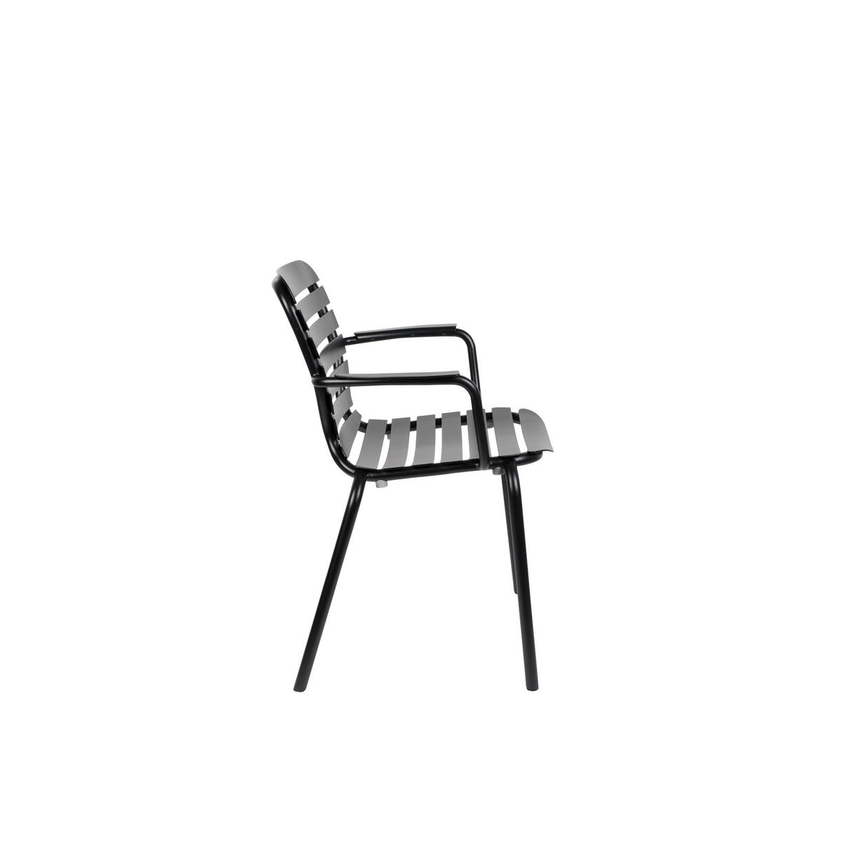 GARTENSTUHL Vondel Armlehne Schwarz - 2 er Set - Schwarz, Metall (64.7/82.8/58.2cm) - Zuiver