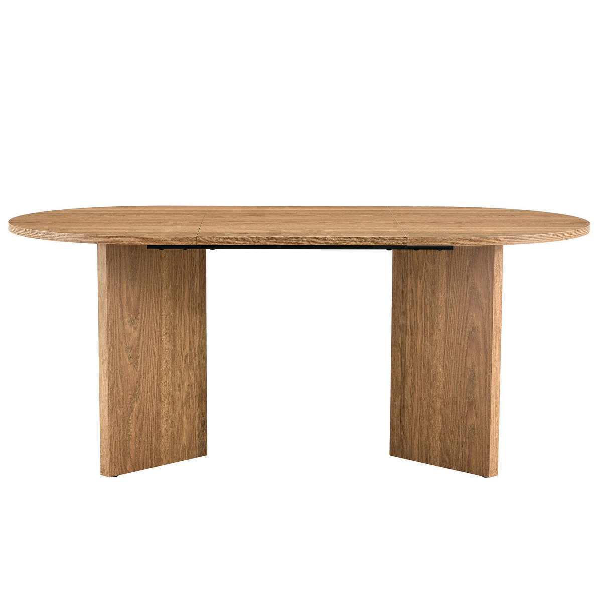 ESSTISCH 180/90/75,5 cm in Nussbaum-Optik, oval im Landhausstil - Walnussfarben, Holzwerkstoff (180/90/75.5cm) - BEAOK