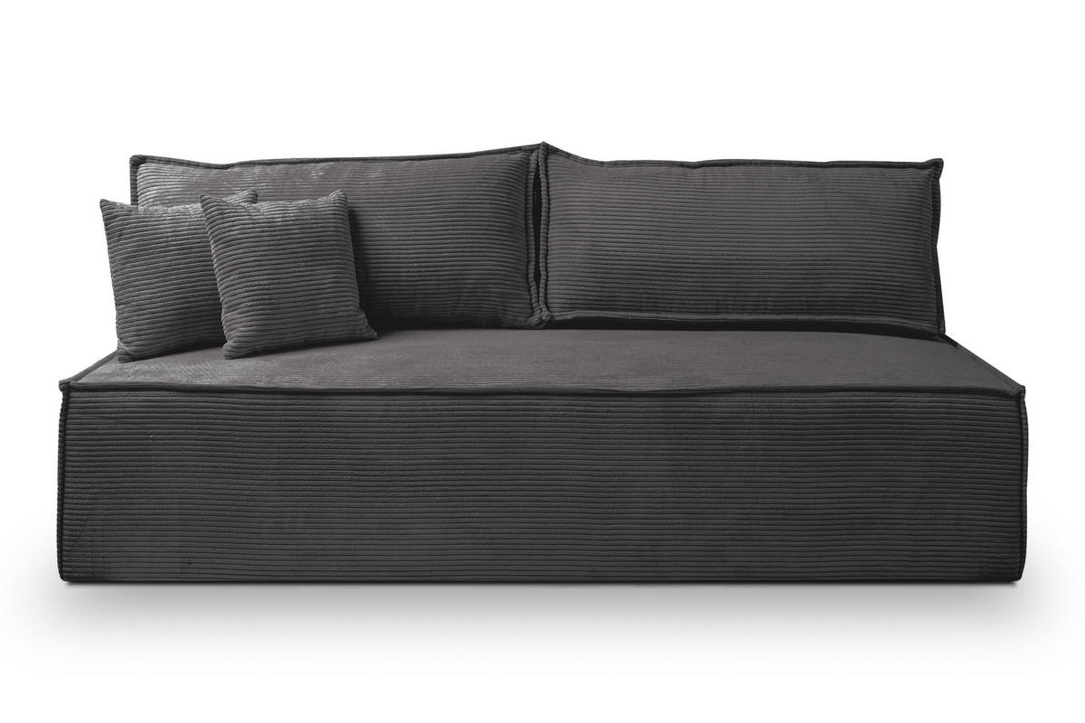 SCHLAFSOFA TIMO, Sofa mit Schlaffunktion und Bettkasten, Farbe: Dunkelgrau, Cordstoff - Dunkelgrau, Textil (200/80/93cm) - VENASI MÖBEL