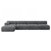 ECKSOFA modulares Sofa Razon-L3 - 380x160x70 cm Dunkelgrau Cord - Dunkelgrau, Holzwerkstoff/Textil (380/160cm) - ALTDECOR