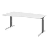 SCHREIBTISCH Serie-XB 100/180/74 cm in Weiß/Graphitfarben/Alu poliert - Silberfarben/Graphitfarben, Holzwerkstoff (100/180/74cm) - bümö