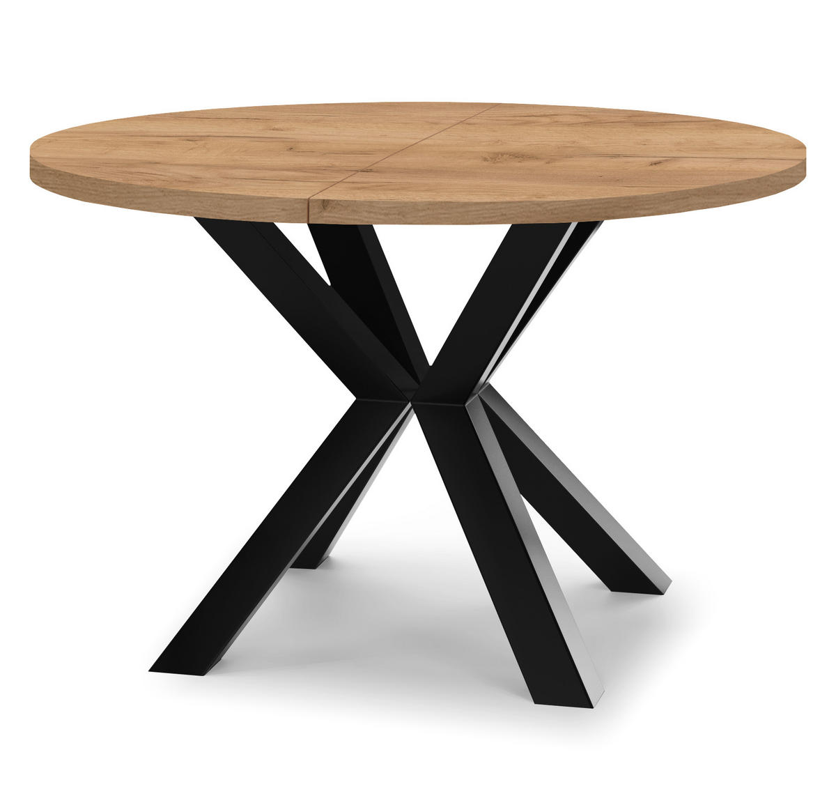 ESSTISCH RAL mit Holzbeinen, Durchmesser: 90 / 140 cm Eiche Craft Golden / Schwarz - Eichefarben/Schwarz, Holz (90/140/77cm) - Dekori_Interiors