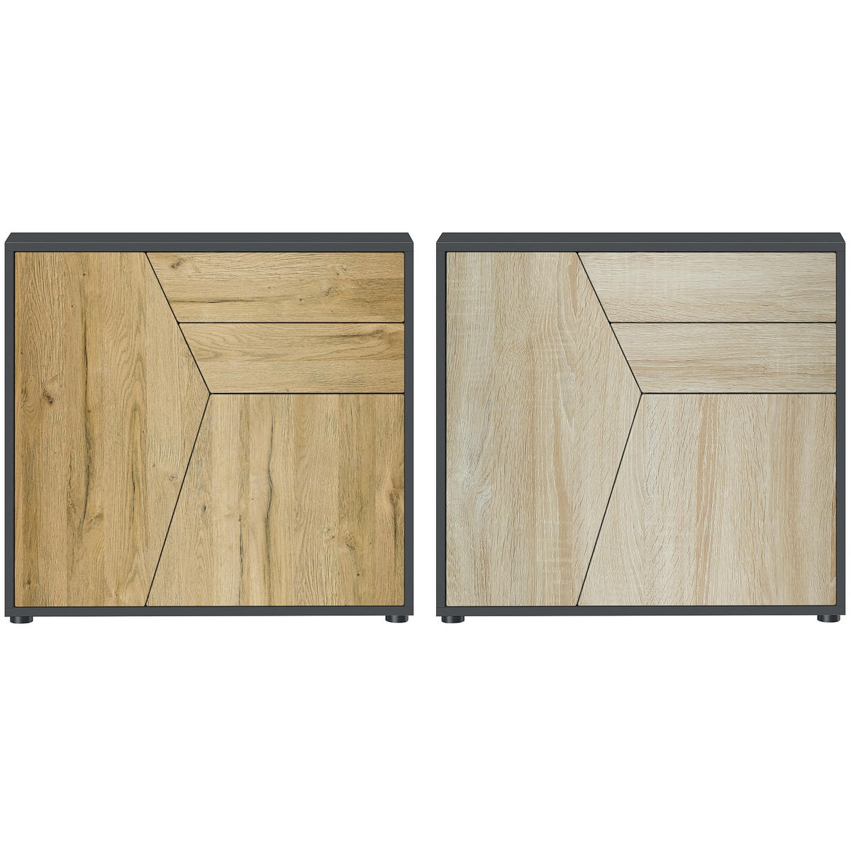 KOMMODE Benny Fronten in Eiche Natur - Eichefarben, Holzwerkstoff (79/74/36cm) - Vladon