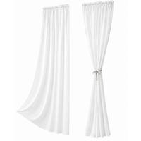 GARDINEN Leinenoptik 140 x 175 cm Weiß 1 Stück - Weiß, Kunststoff (140/175cm) - Woltu