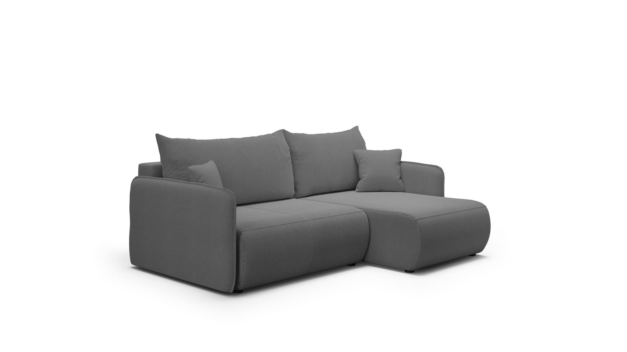 Fun Möbel Ecksofa Dunkelgrau 207x148 cm