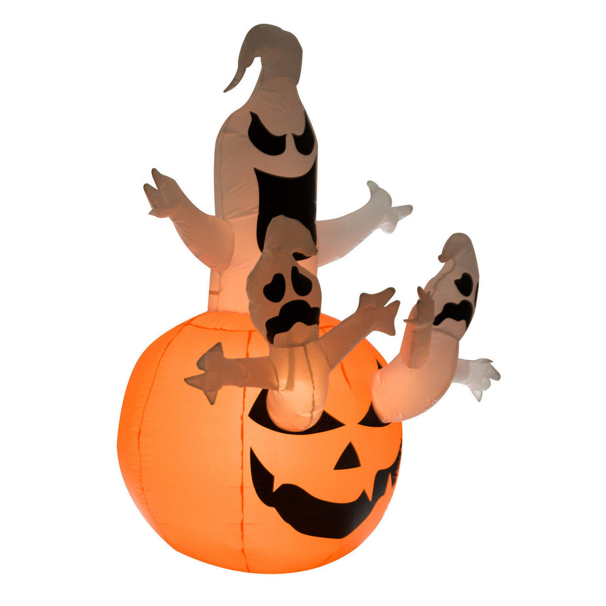 HALLOWEEN AUFBLASBARER KÜRBIS, Mehrfarbig, Polyester - Multicolor, Kunststoff (120/180/120cm) - HOMCOM