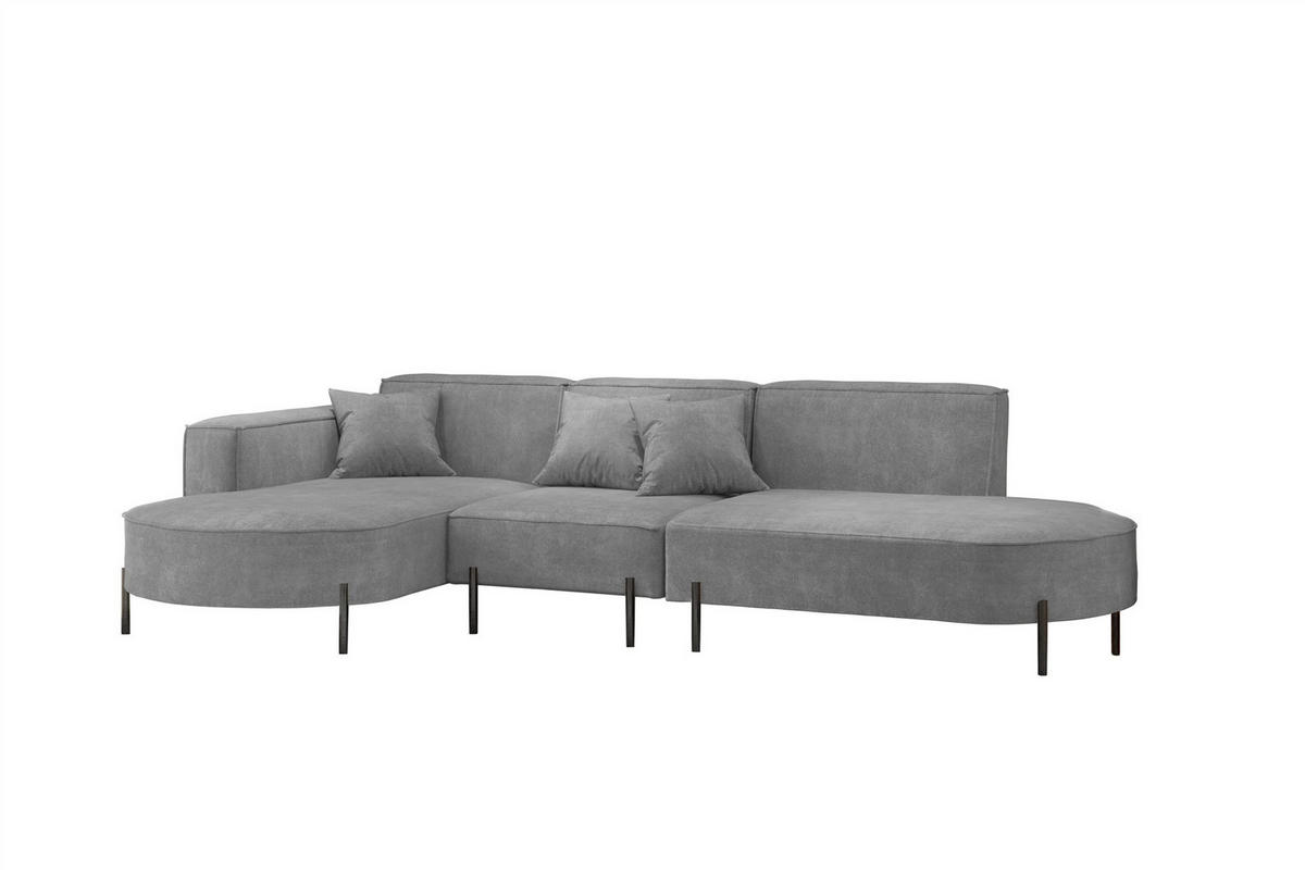 ECKSOFA Valencia - Grau, Holzwerkstoff/Textil (321/165cm) - Fun Möbel