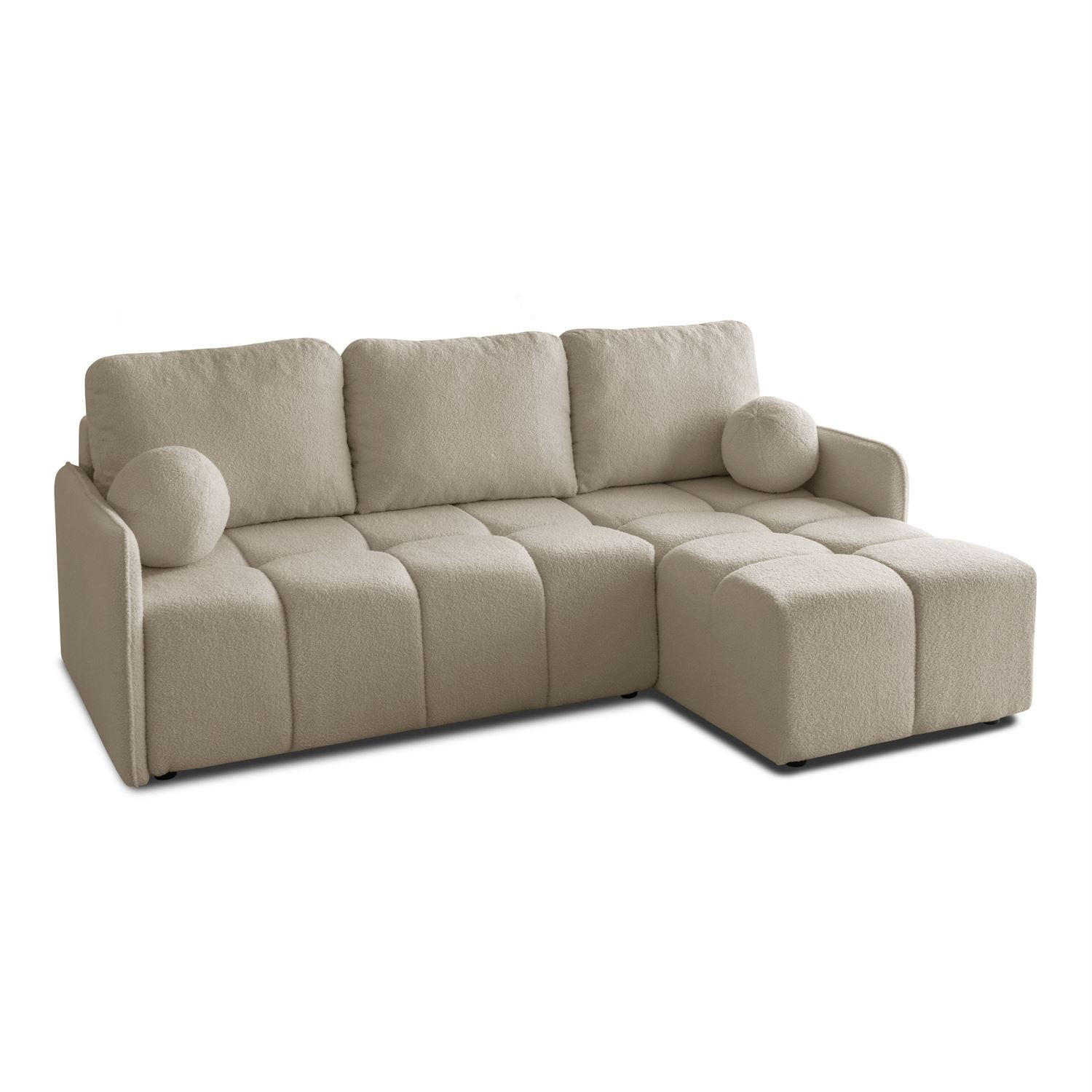 AUSZIEHBARES Ecksofa GAMMA mit Schlaffunktion Quelle 03 - Beige, Textil (217/145cm) - Lookway