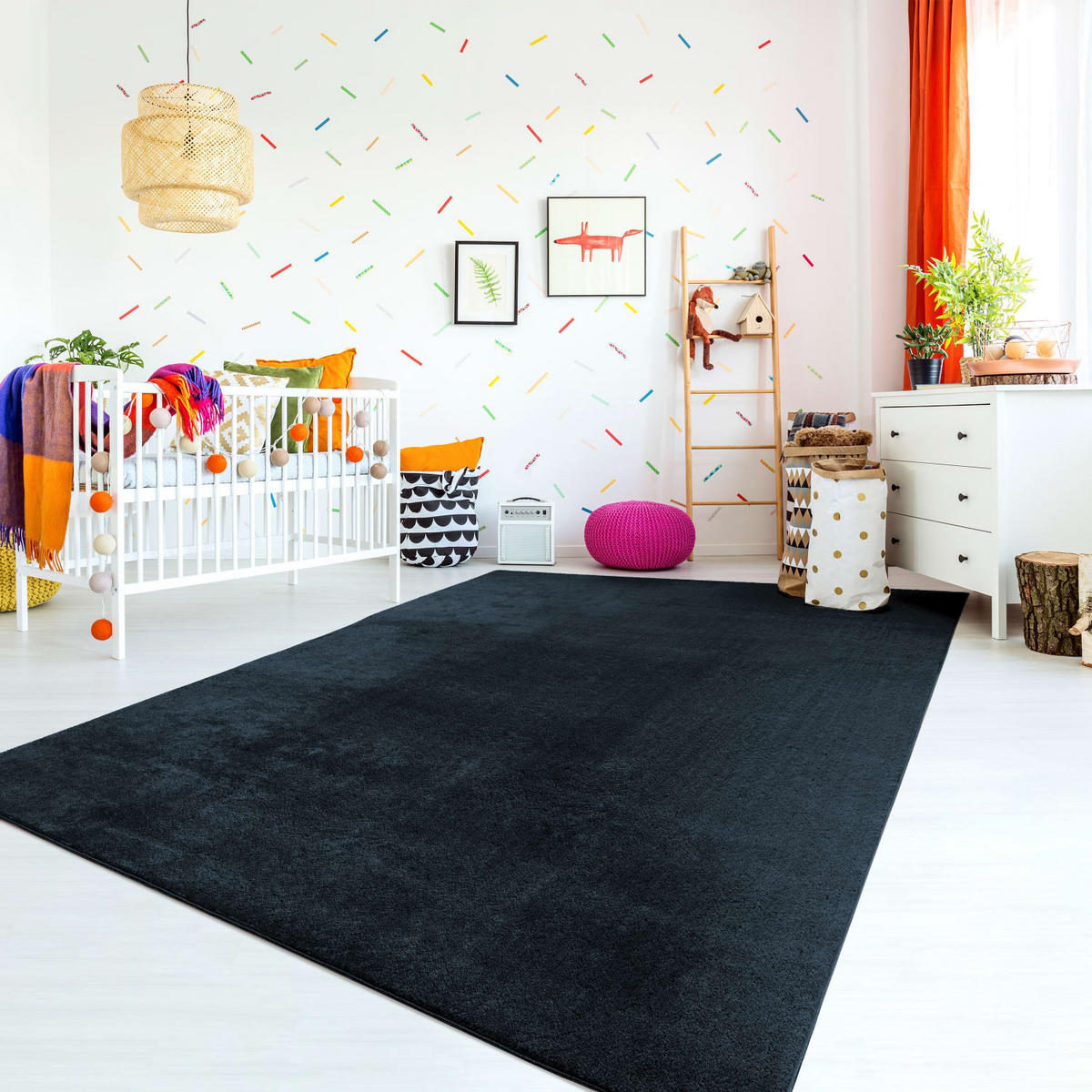 FLACHWEBETEPPICH Navy 100 x 200 cm - Blau, Kunststoff (100/200cm) - TT Home