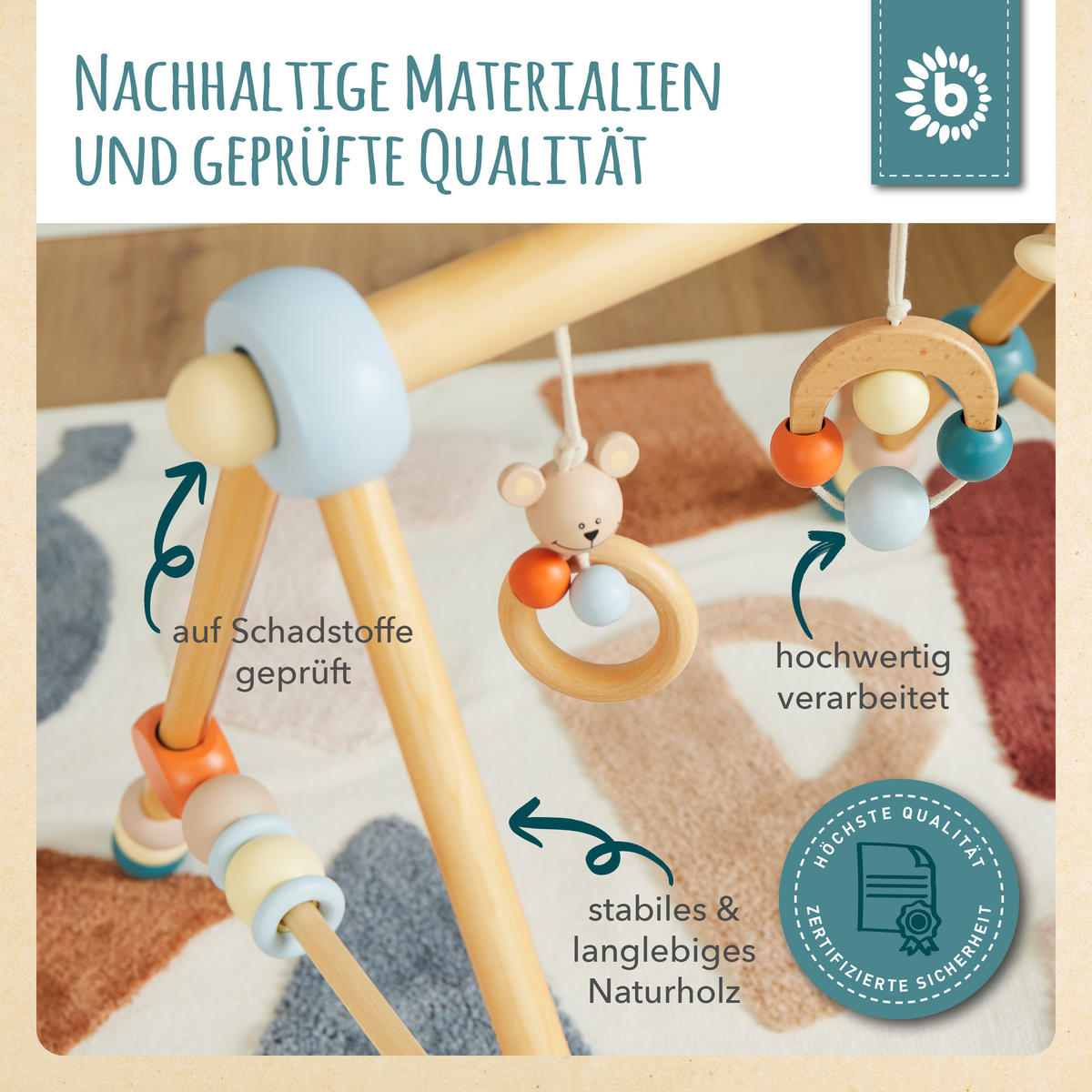 SPIELBOGEN aus Holz höhenverstellbar - a - Blau, Holz (64/54cm) - Bieco Spielwaren