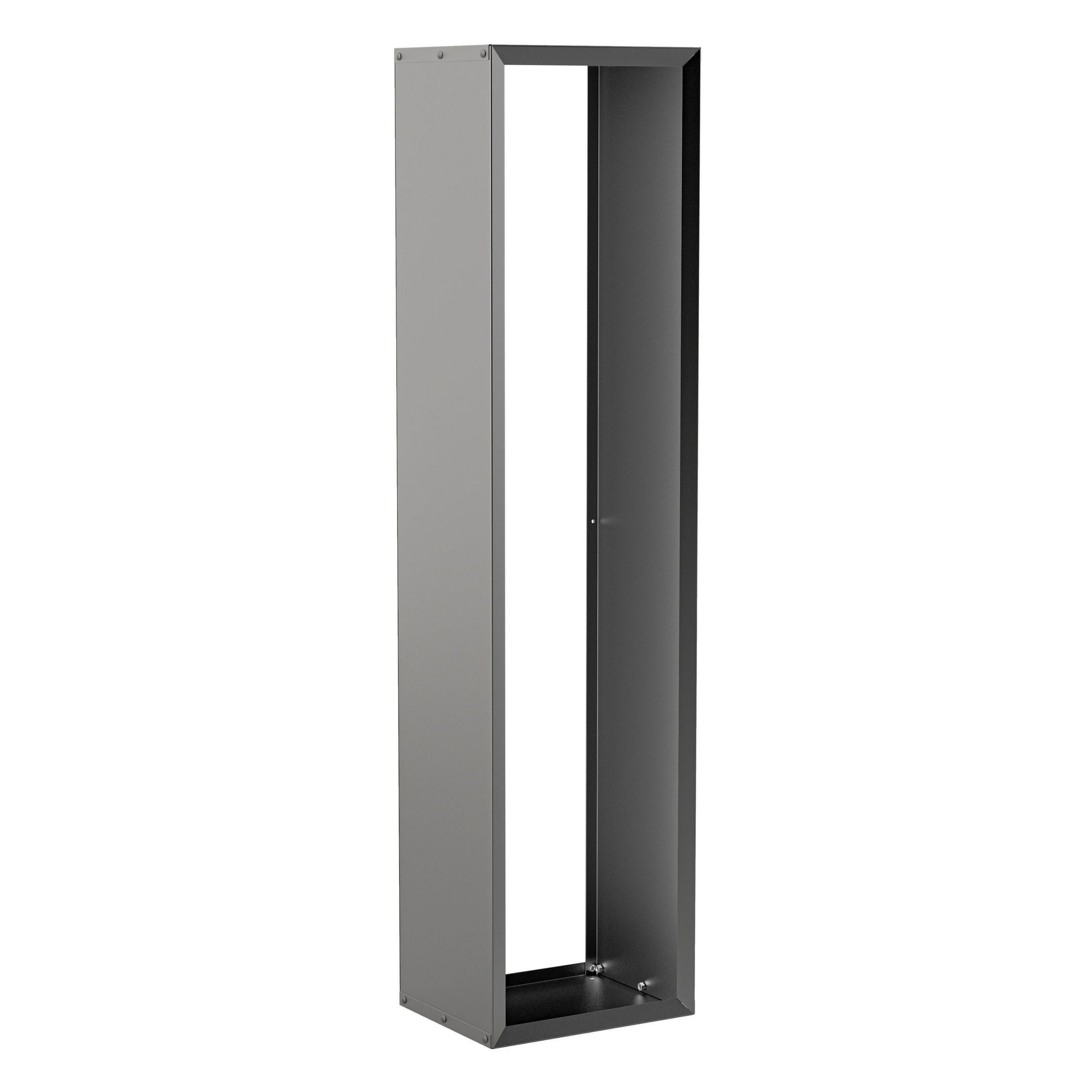 BRENNHOLZREGAL Wooker high Kaminholzregal Holzlagersystem Schwarz 49 x 199 cm - Schwarz, Metall (49/199/199cm) - Alberts
