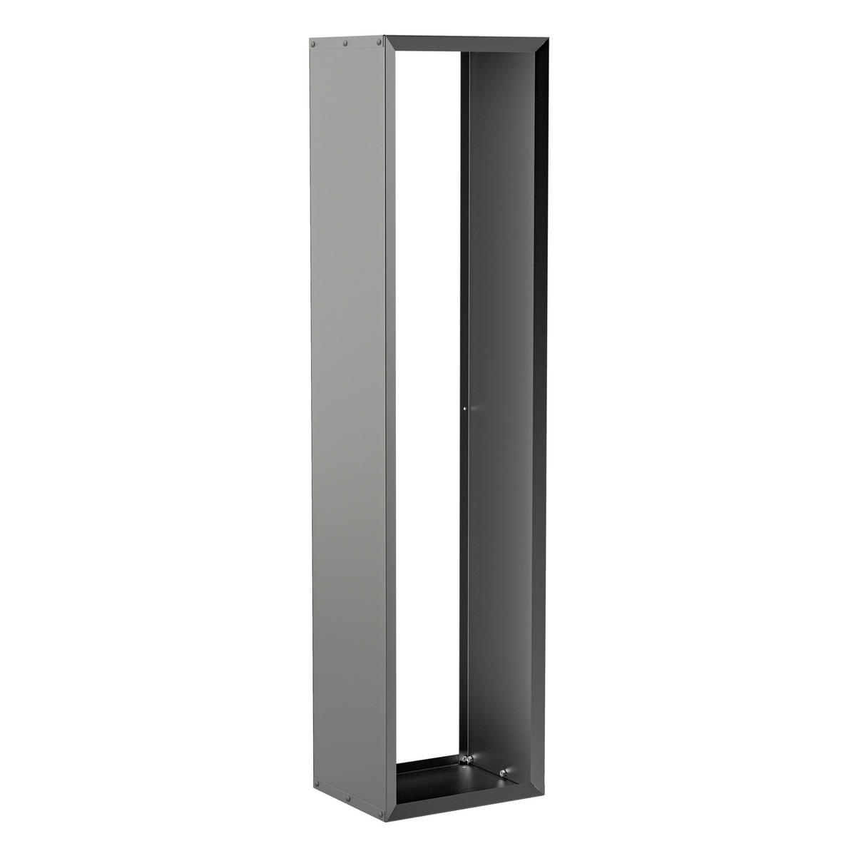 BRENNHOLZREGAL Wooker high Kaminholzregal Holzlagersystem Schwarz 49 x 199 cm - Schwarz, Metall (49/199/199cm) - Alberts