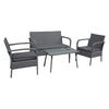 GARTENMÖBEL Lipari Grau 4 Plätze - Grau, Kunststoff - Happy Garden
