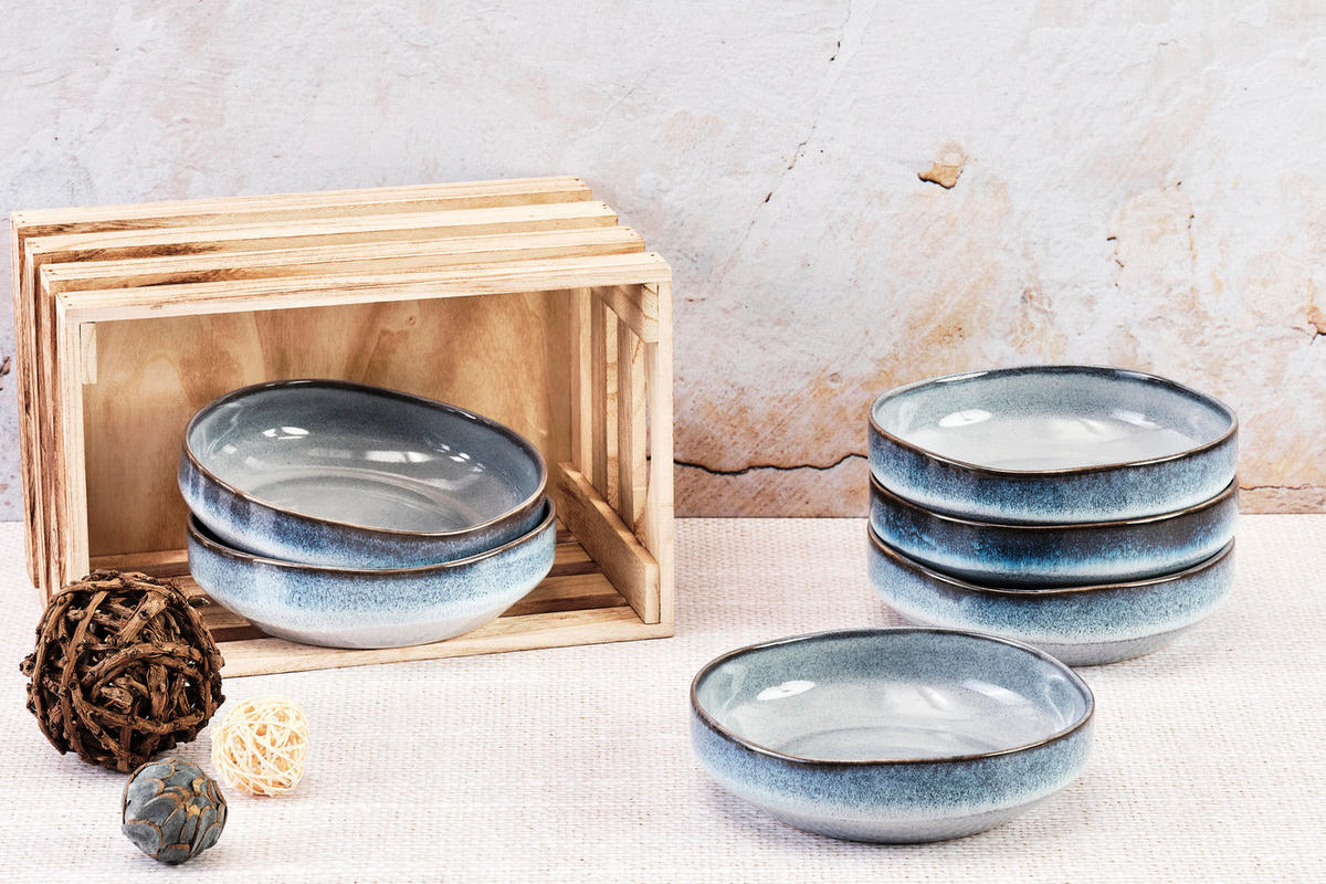 SCHALEN Genesis Ø17cm - 6er-Set - Meer - Blau, Keramik (17cm) - Björn