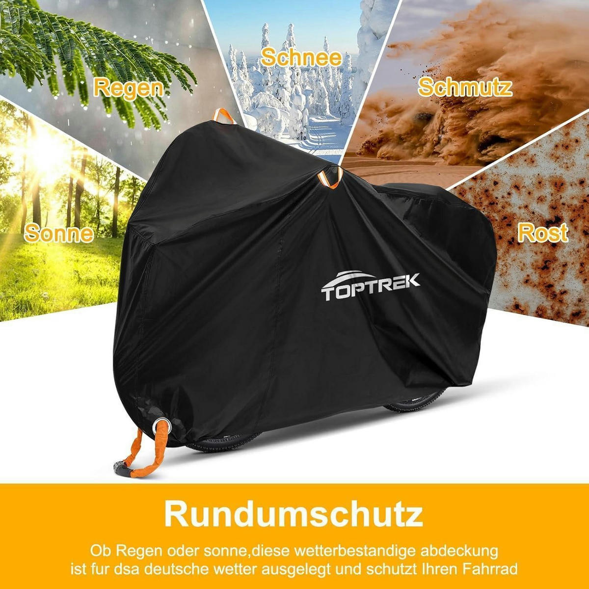 FAHRRADABDECKUNG für 2 Fahrräder 210 x 110 x 95 cm Schwarz - Schwarz, Textil (110/95/210cm)