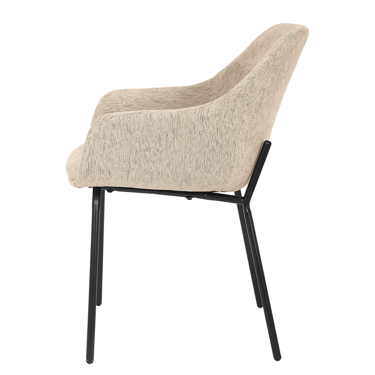 POLSTERSTUHL - Beige/Schwarz, Textil/Metall (59/79/61cm) - home24