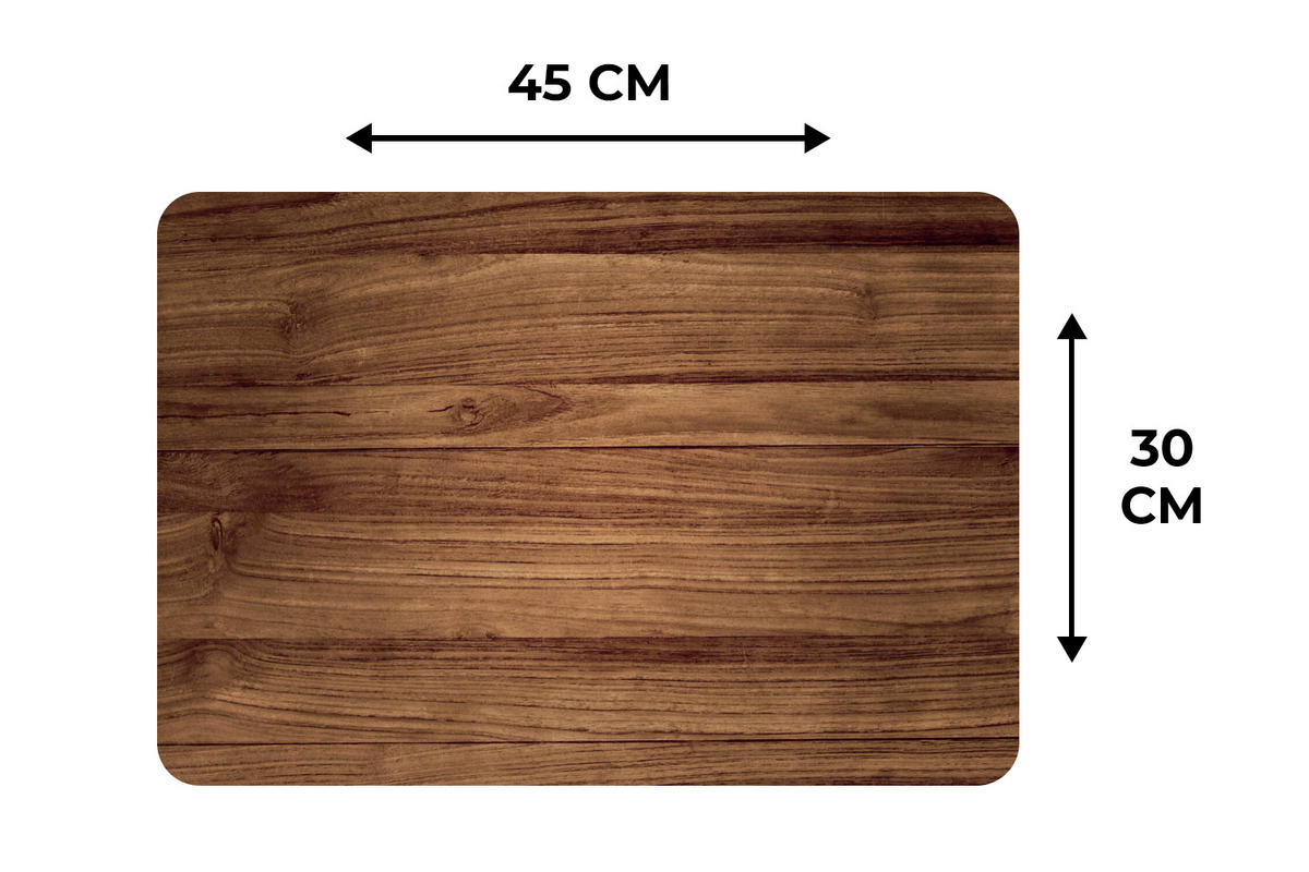 PLATZSETS 6er-Set Holzoptik - Braun 45x30 cm Tischset - Teakfarben, Kunststoff (0.3/45/30cm) - MuchoWow