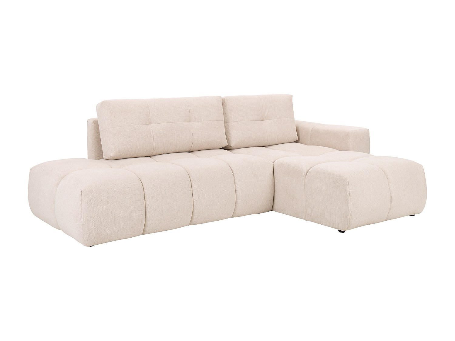 ECKSOFA mit Schlaffunktion - Ecke rechts - Stoff - Beige - TRIMALDI - Beige, Textil (182/294cm) - Vente-Unique
