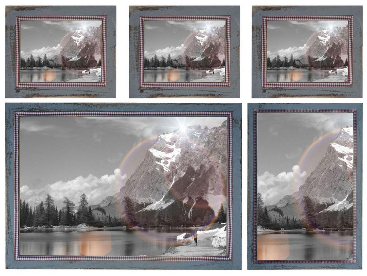 BILDERRAHMEN SET rechteckig Grau 5-Set - Grau, Holz (51/36/1cm) - MCW