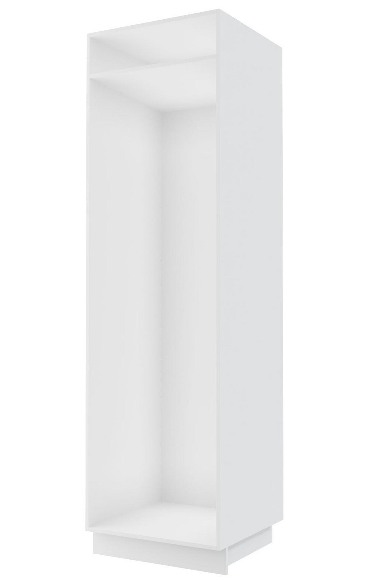 KÜHLSCHRANKUMBAUSCHRANK Essen D14/DL/60/207 Schwarz Hochglanz / Weiß Matt 60 / 59 / 207cm - Schwarz Hochglanz/Schwarz, Holz/Holzwerkstoff (60/207/59cm) - Feldmann-Wohnen