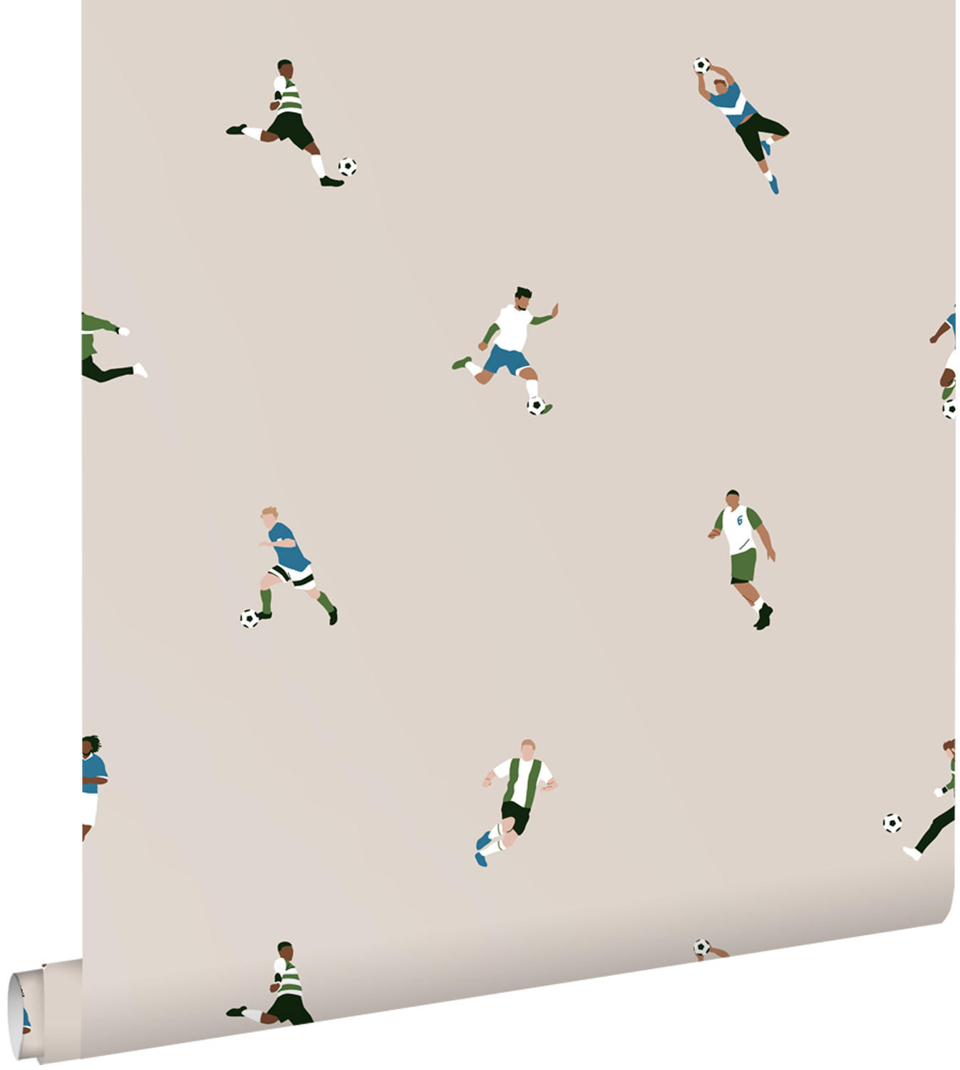 TAPETE Fußballspieler 50 x 900 cm - Beige, Papier (50/0.1cm) - ESTAhome