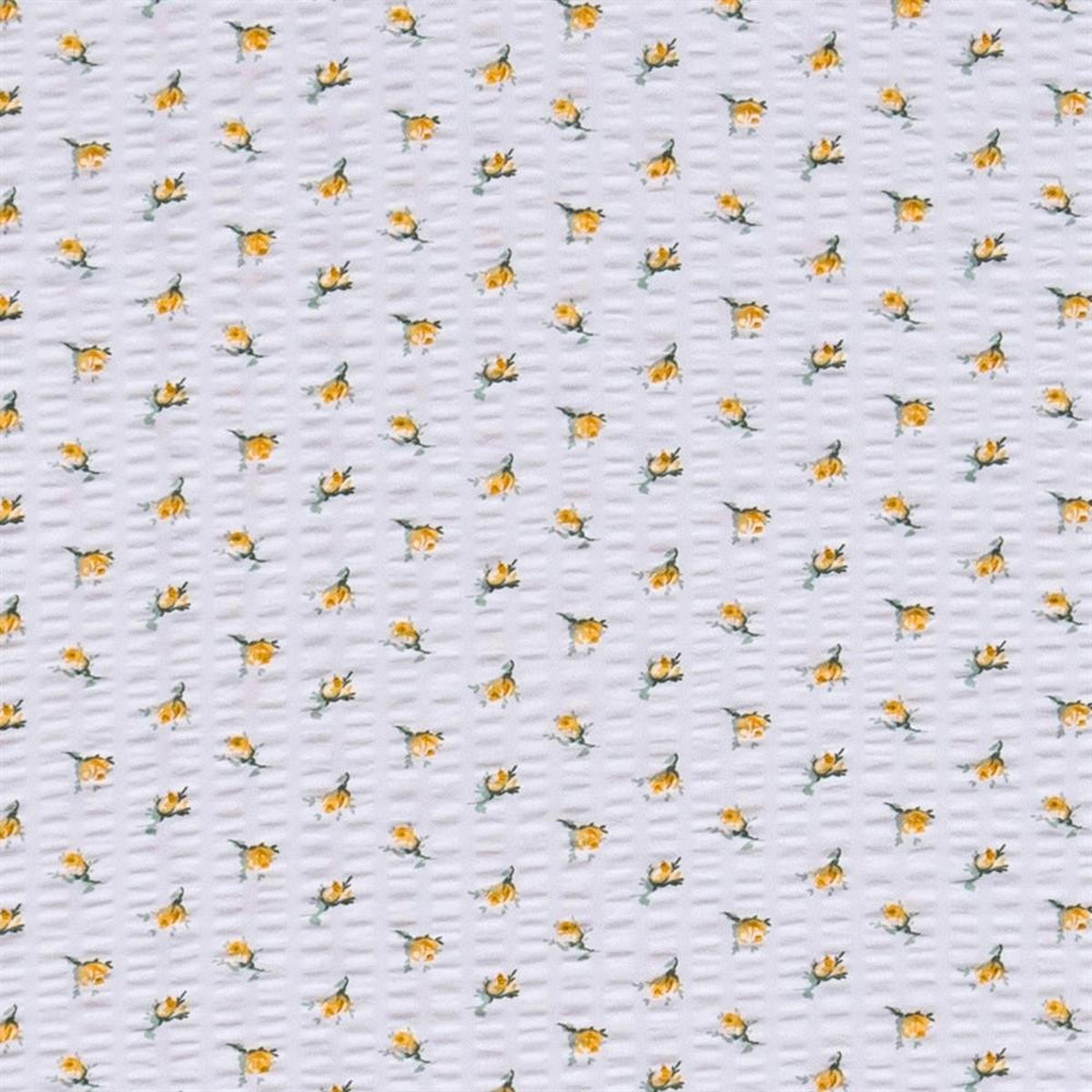 SEERSUCKER-BETTWÄSCHE 135x200 geblümt Sommer Bettbezug Bügelfrei aus 100% Baumwolle, Bettbezüge Blumen Rosen Muster Gelb - Gelb, Textil (135/200cm) - Carpe Sonno