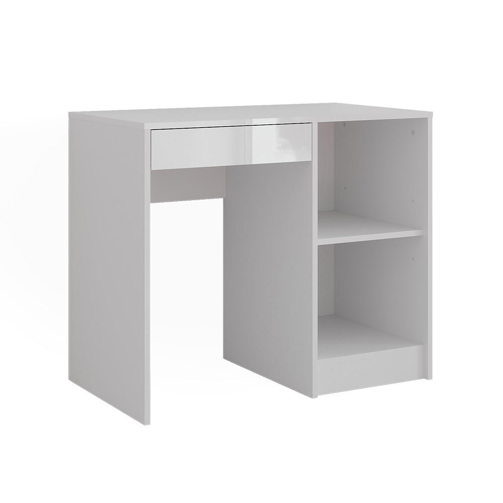 SCHMINKTISCH Sherry Weiß/Weiß Hochglanz 89.8 cm - Weiß Hochglanz, Holzwerkstoff (89.8/76/50.1cm) - Vicco