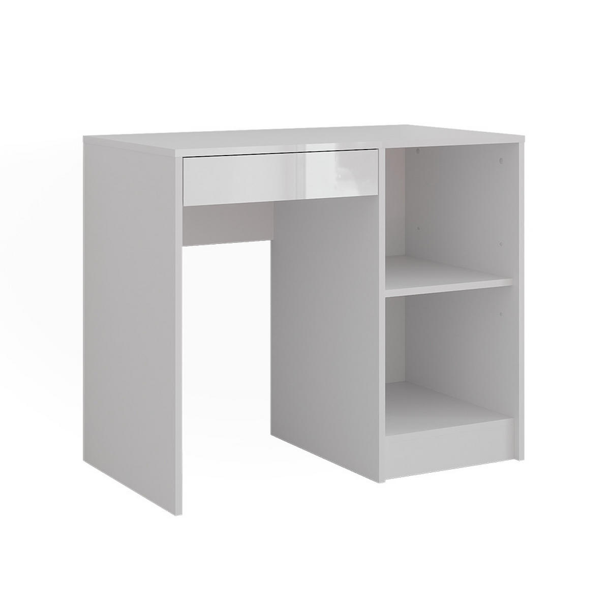 SCHMINKTISCH Sherry Weiß/Weiß Hochglanz 89.8 cm - Weiß Hochglanz, Holzwerkstoff (89.8/76/50.1cm) - Vicco