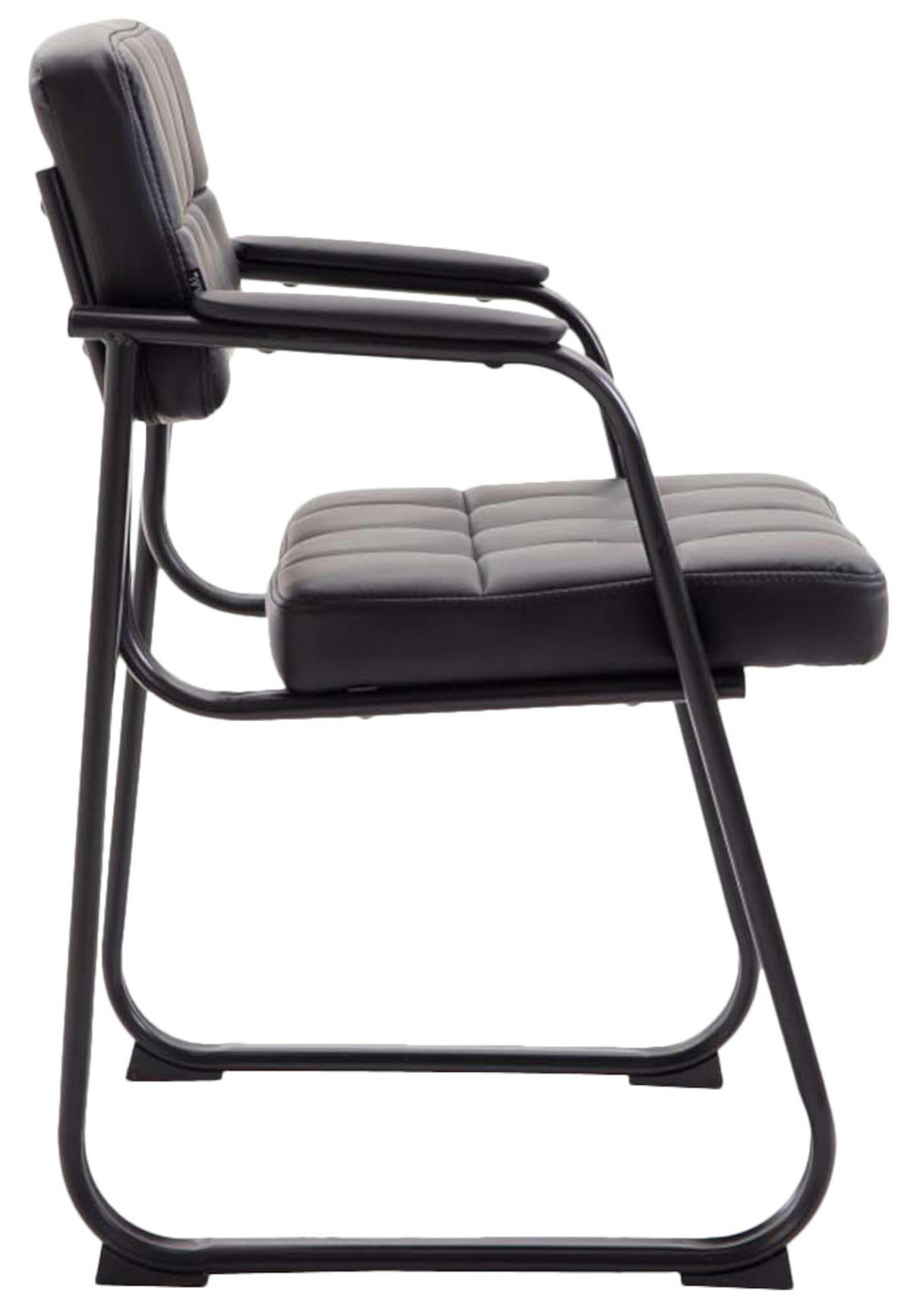 BESUCHERSTÜHLE Canam - 2er Set Kunstleder schwarz - Schwarz, Textil/Metall (59/84/58cm) - TPFLiving