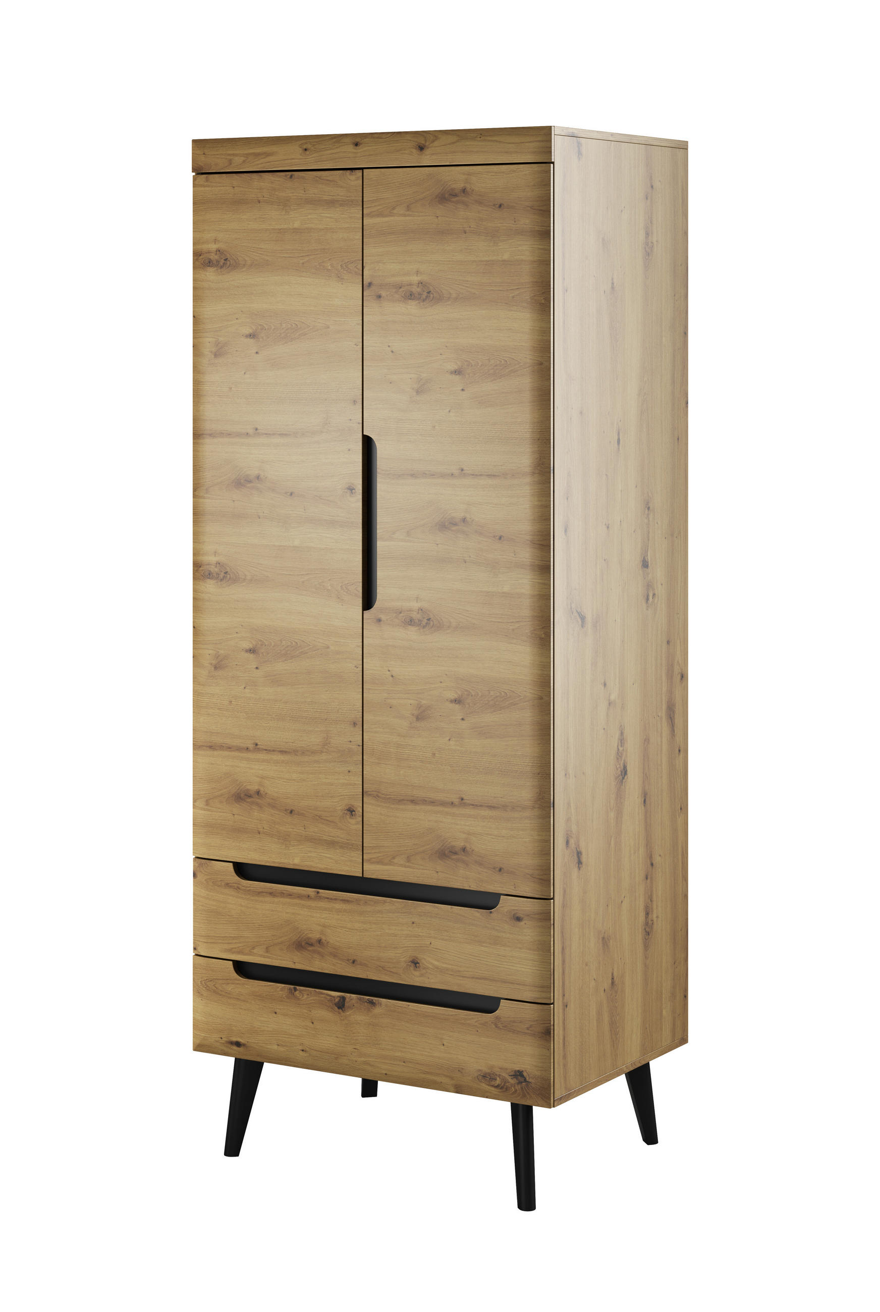 DREHTÜRENSCHRANK NORDICO 80/197/56 cm 2-türig Eiche Artisan - Eiche Artisan, Holzwerkstoff (80/197/56cm) - MASSENO