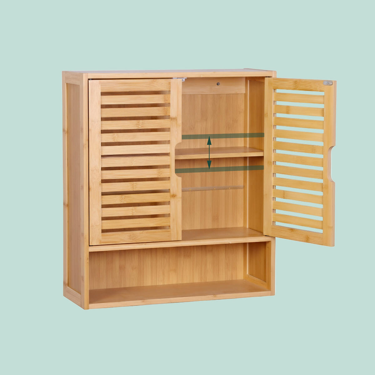 HÄNGESCHRANK - Hellbraun, Holz/Holzwerkstoff (59/66/21cm) - Relaxdays